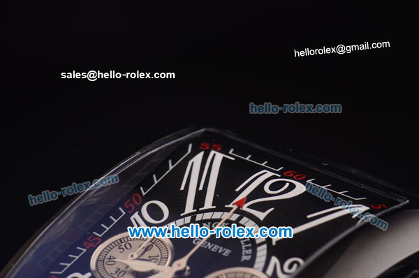 Franck Muller Long Island Chronograph Miyota Quartz Movement PVD Case with Black Dial and White Numeral Markers - Click Image to Close